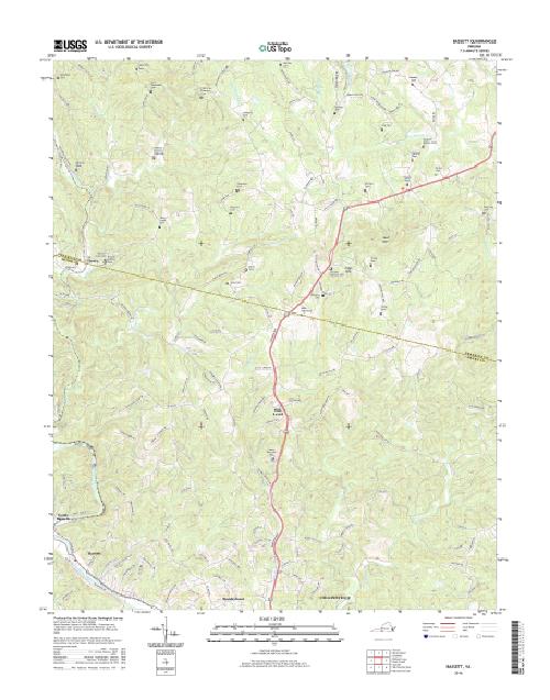 MyTopo Bassett, Virginia USGS Quad Topo Map