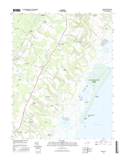 MyTopo Bloxom, Virginia USGS Quad Topo Map