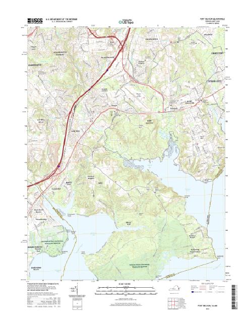 MyTopo Fort Belvoir, Virginia USGS Quad Topo Map