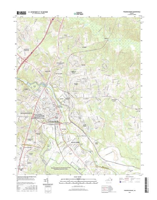 MyTopo Fredericksburg, Virginia USGS Quad Topo Map