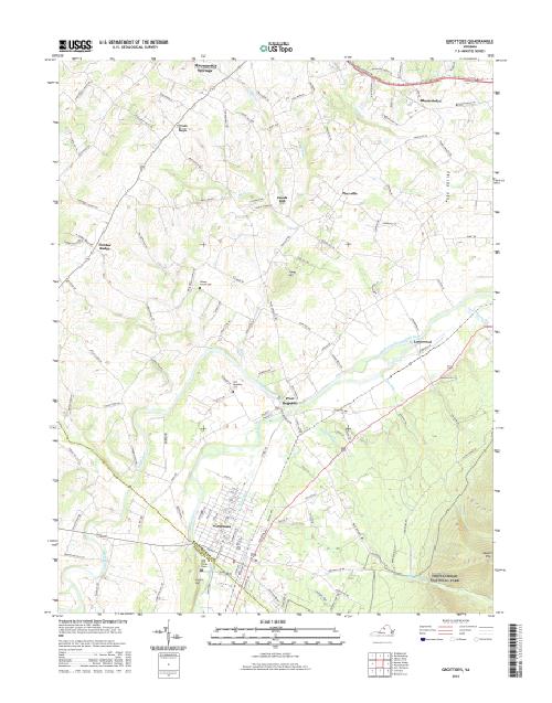 MyTopo Grottoes, Virginia USGS Quad Topo Map