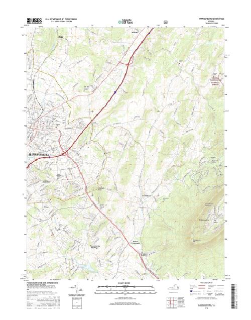 MyTopo Harrisonburg, Virginia USGS Quad Topo Map