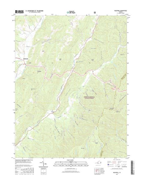 MyTopo McDowell, Virginia USGS Quad Topo Map