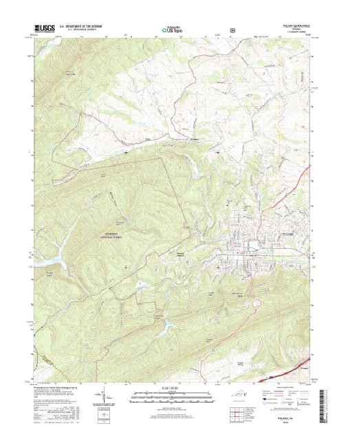 MyTopo Pulaski, Virginia USGS Quad Topo Map