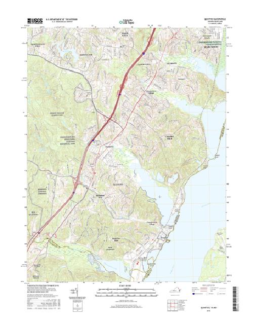 MyTopo Quantico, Virginia USGS Quad Topo Map