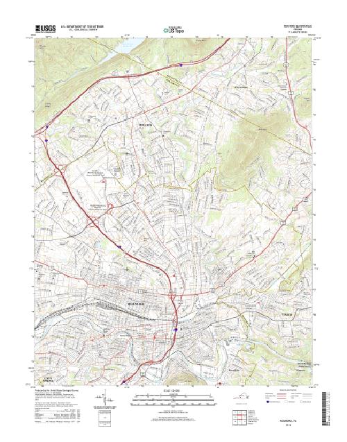 MyTopo Roanoke, Virginia USGS Quad Topo Map