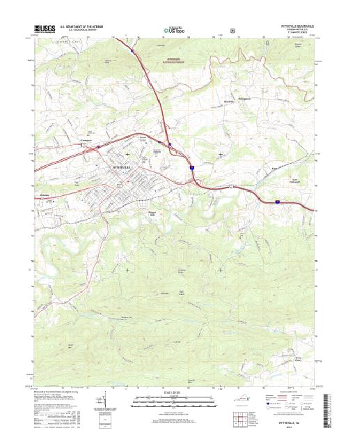 MyTopo Wytheville, Virginia USGS Quad Topo Map