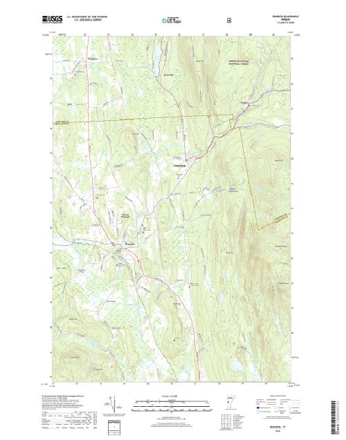 MyTopo Brandon, Vermont USGS Quad Topo Map