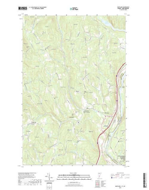 MyTopo Hartland, Vermont USGS Quad Topo Map