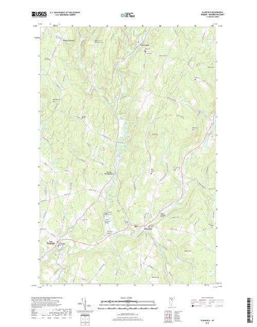 MyTopo Plainfield, Vermont USGS Quad Topo Map