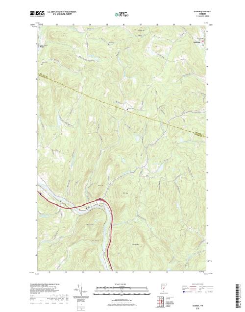 MyTopo Sharon, Vermont USGS Quad Topo Map