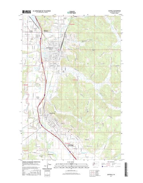 MyTopo Centralia, Washington USGS Quad Topo Map