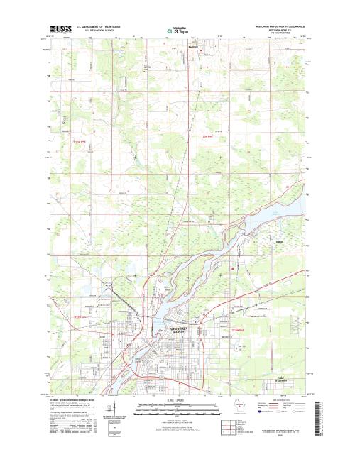 MyTopo Wisconsin Rapids North, Wisconsin USGS Quad Topo Map