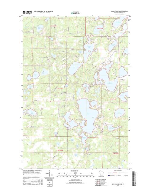 MyTopo Birch Island Lake, Wisconsin USGS Quad Topo Map