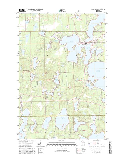MyTopo Lac Du Flambeau, Wisconsin USGS Quad Topo Map