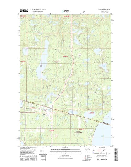 MyTopo Land O' Lakes, Wisconsin USGS Quad Topo Map