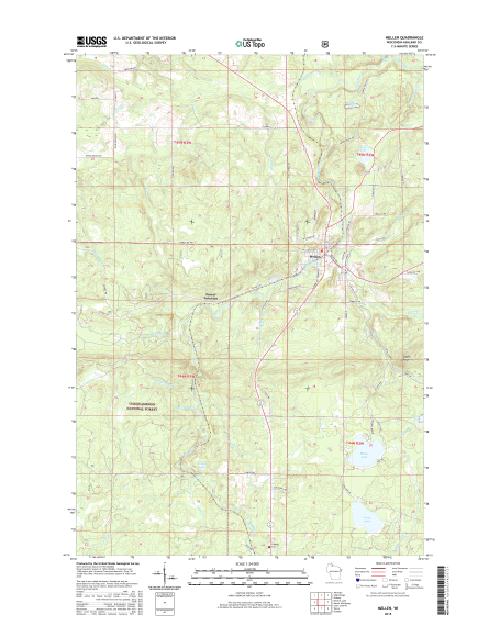 MyTopo Mellen, Wisconsin USGS Quad Topo Map