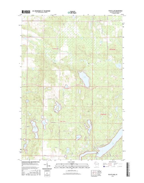 MyTopo Potato Lake, Wisconsin USGS Quad Topo Map