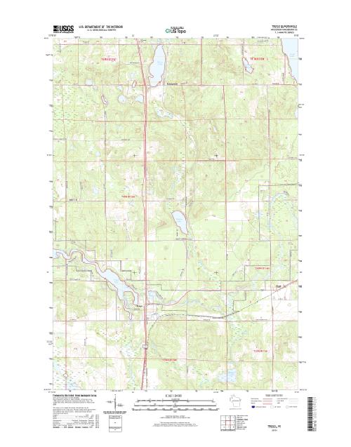 MyTopo Trego, Wisconsin USGS Quad Topo Map
