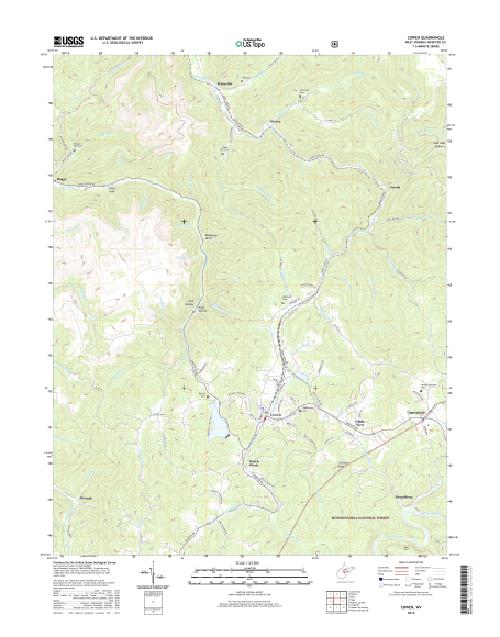 MyTopo Cowen, West Virginia USGS Quad Topo Map