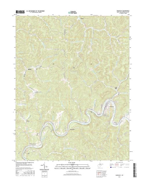 MyTopo Gassaway, West Virginia USGS Quad Topo Map