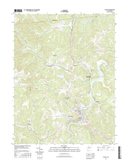 MyTopo Philippi, West Virginia USGS Quad Topo Map