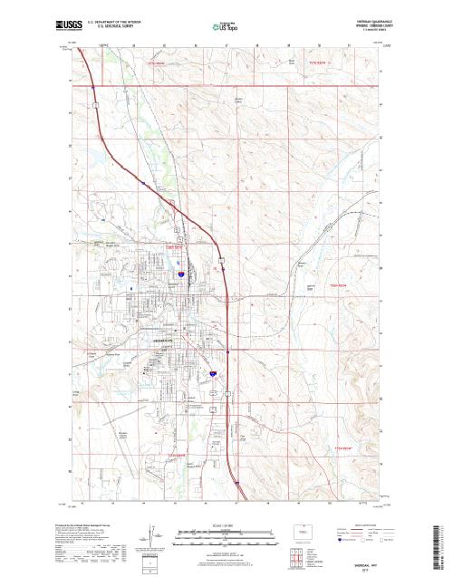 MyTopo Sheridan, Wyoming USGS Quad Topo Map