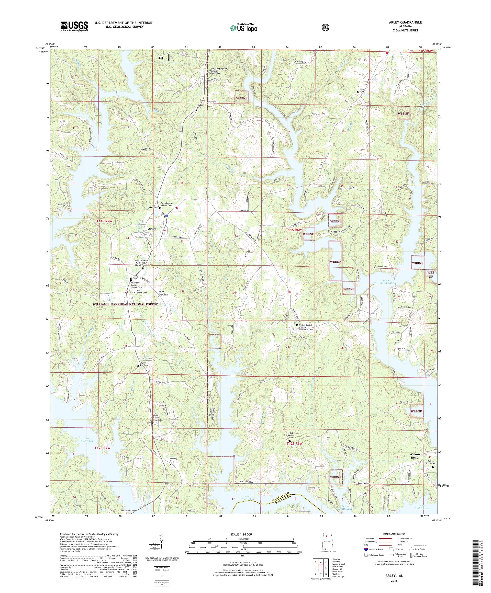 MyTopo Arley, Alabama USGS Quad Topo Map