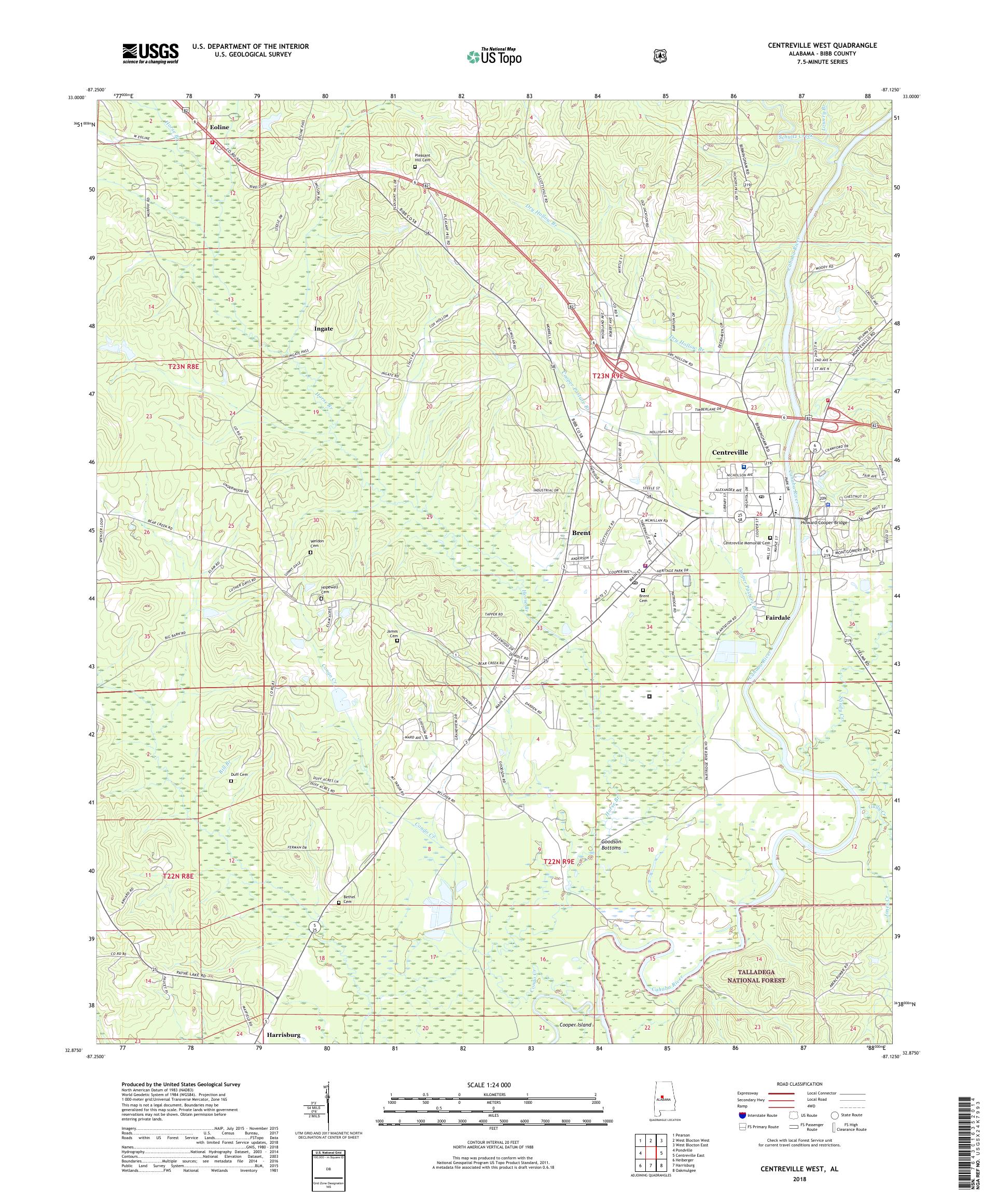 MyTopo Centreville West, Alabama USGS Quad Topo Map