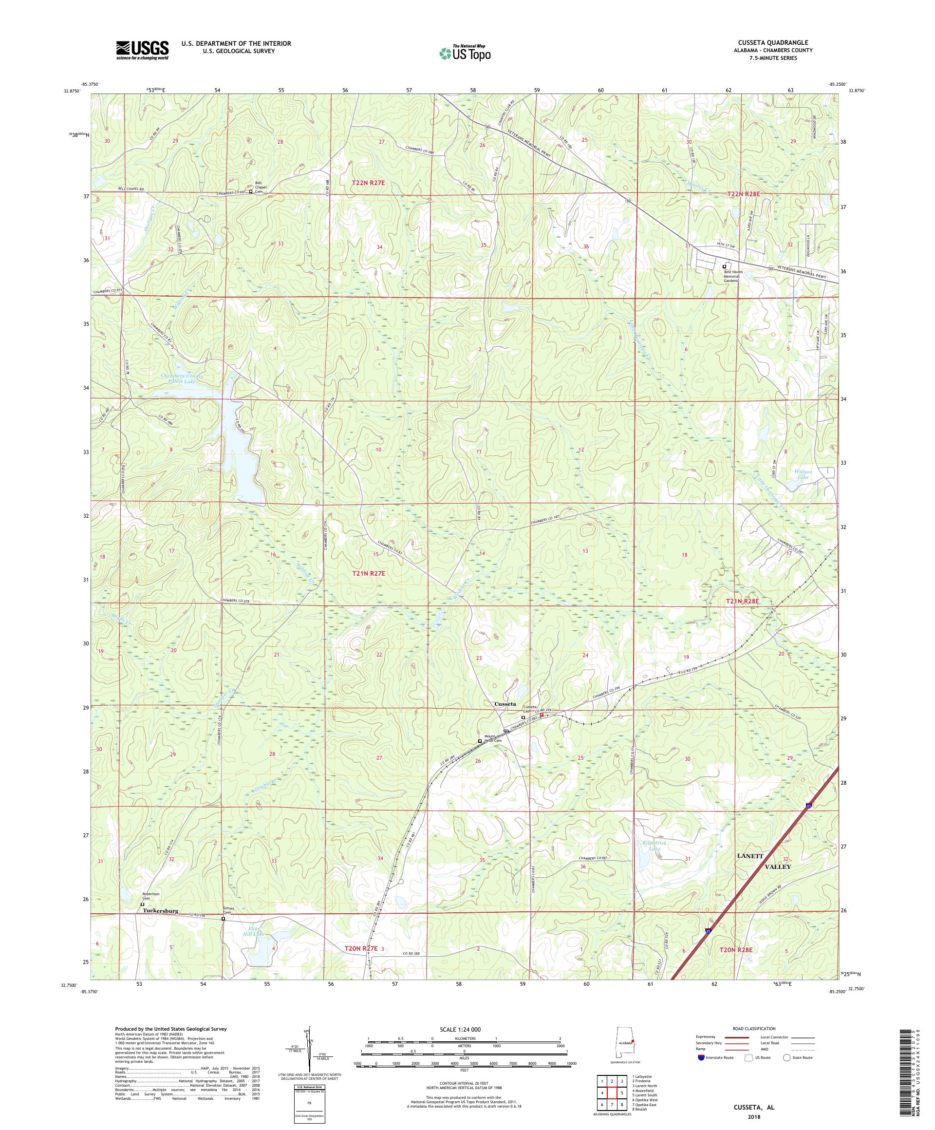 MyTopo Cusseta, Alabama USGS Quad Topo Map