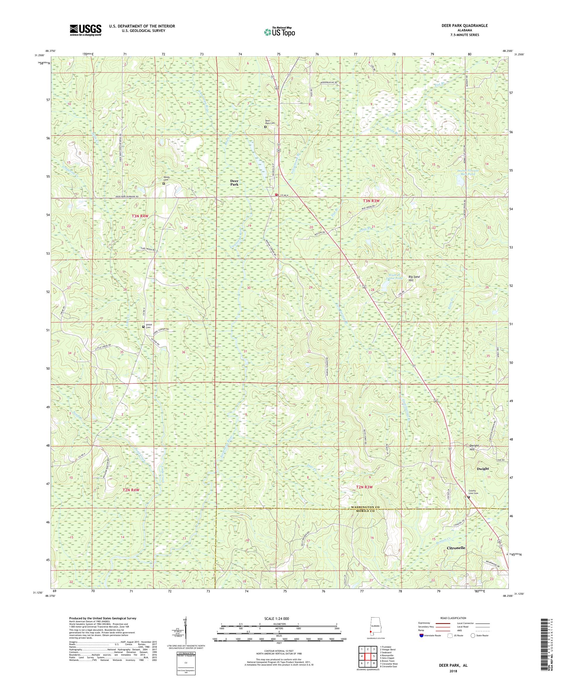 MyTopo Deer Park, Alabama USGS Quad Topo Map