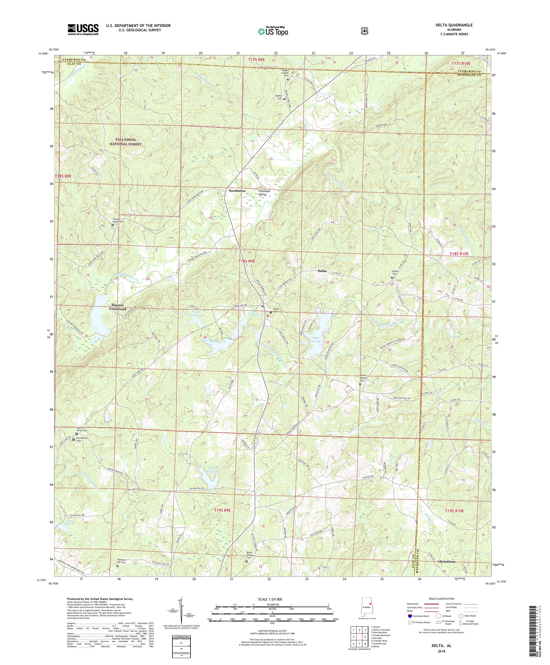 MyTopo Delta, Alabama USGS Quad Topo Map