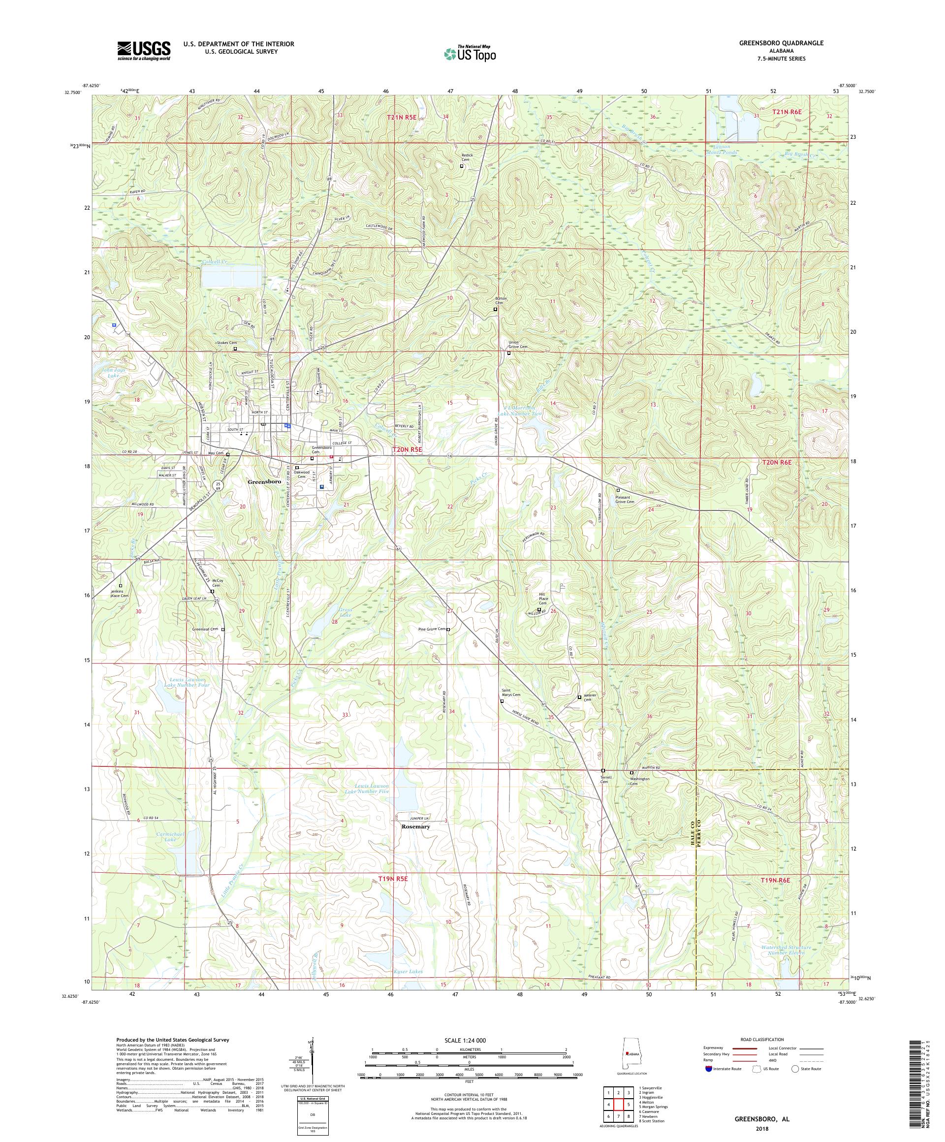 MyTopo Greensboro, Alabama USGS Quad Topo Map