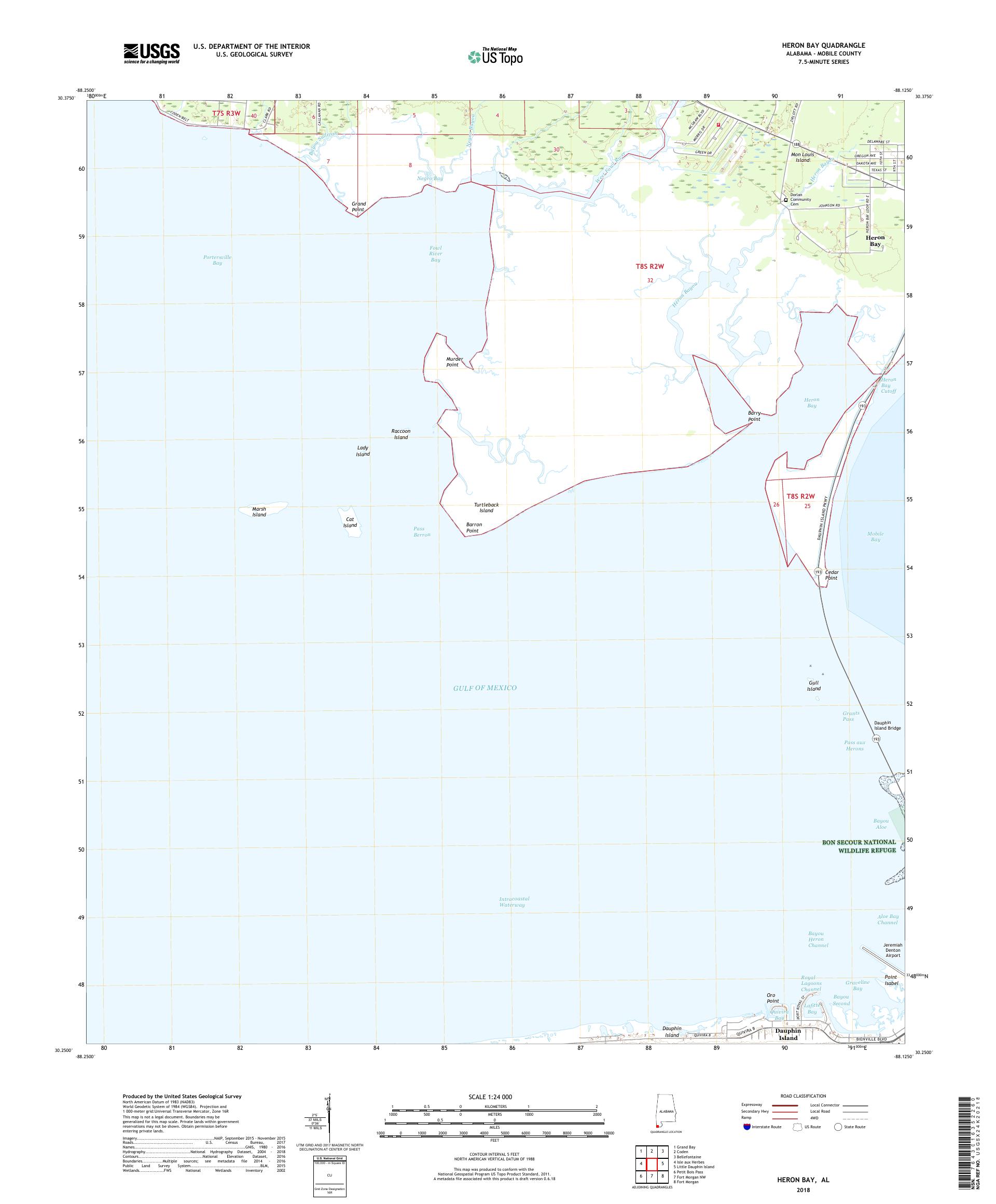 MyTopo Heron Bay, Alabama USGS Quad Topo Map