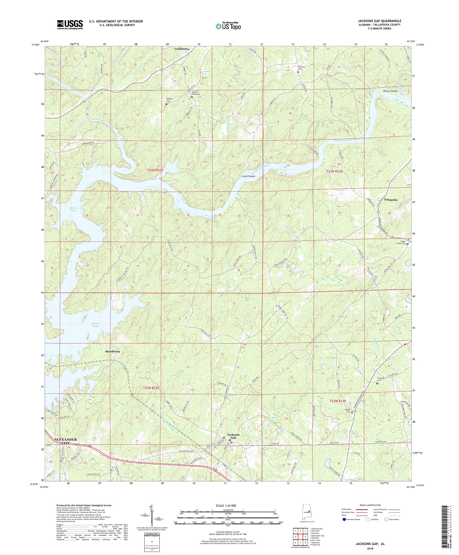 MyTopo Jacksons Gap, Alabama USGS Quad Topo Map