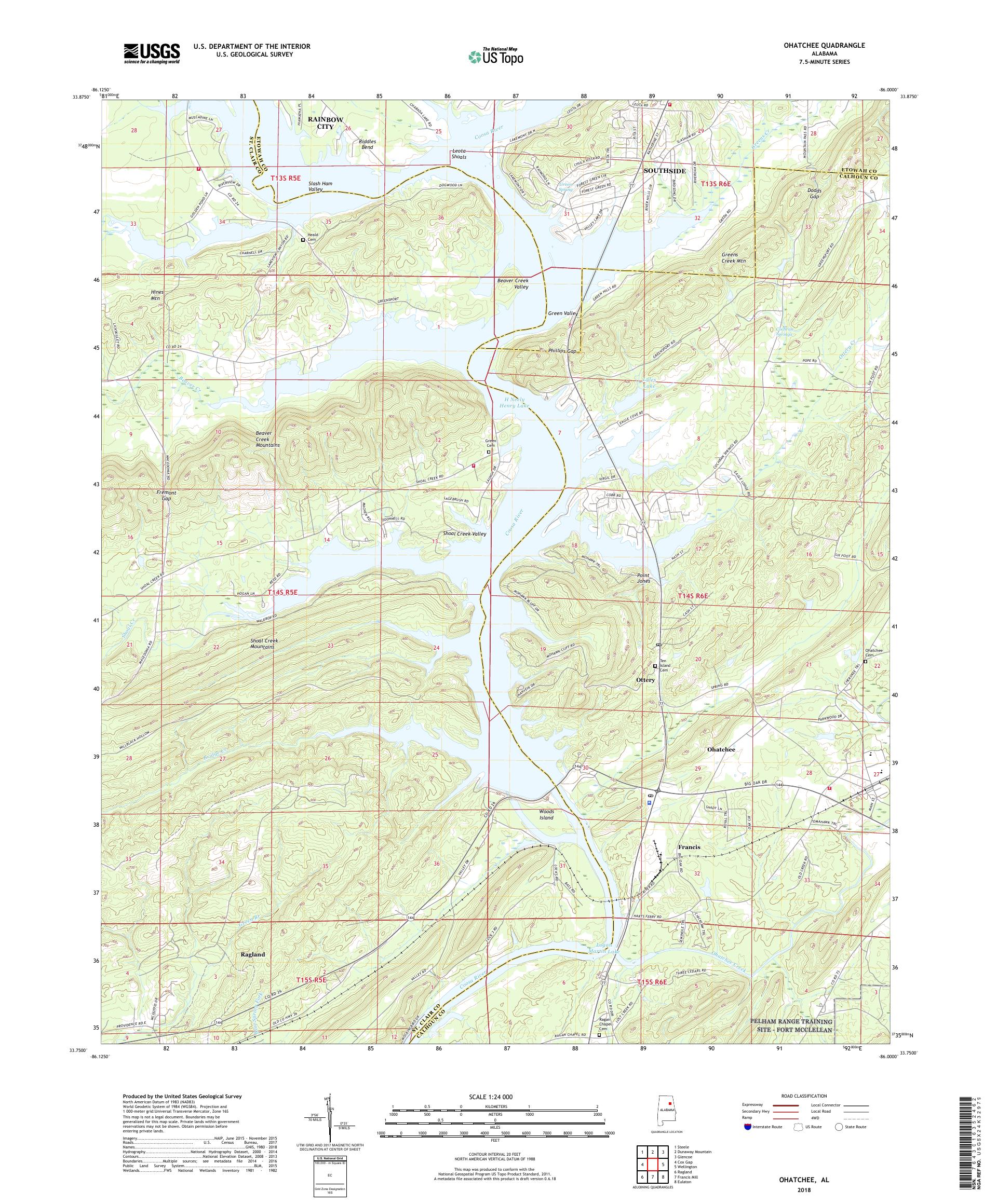MyTopo Ohatchee, Alabama USGS Quad Topo Map