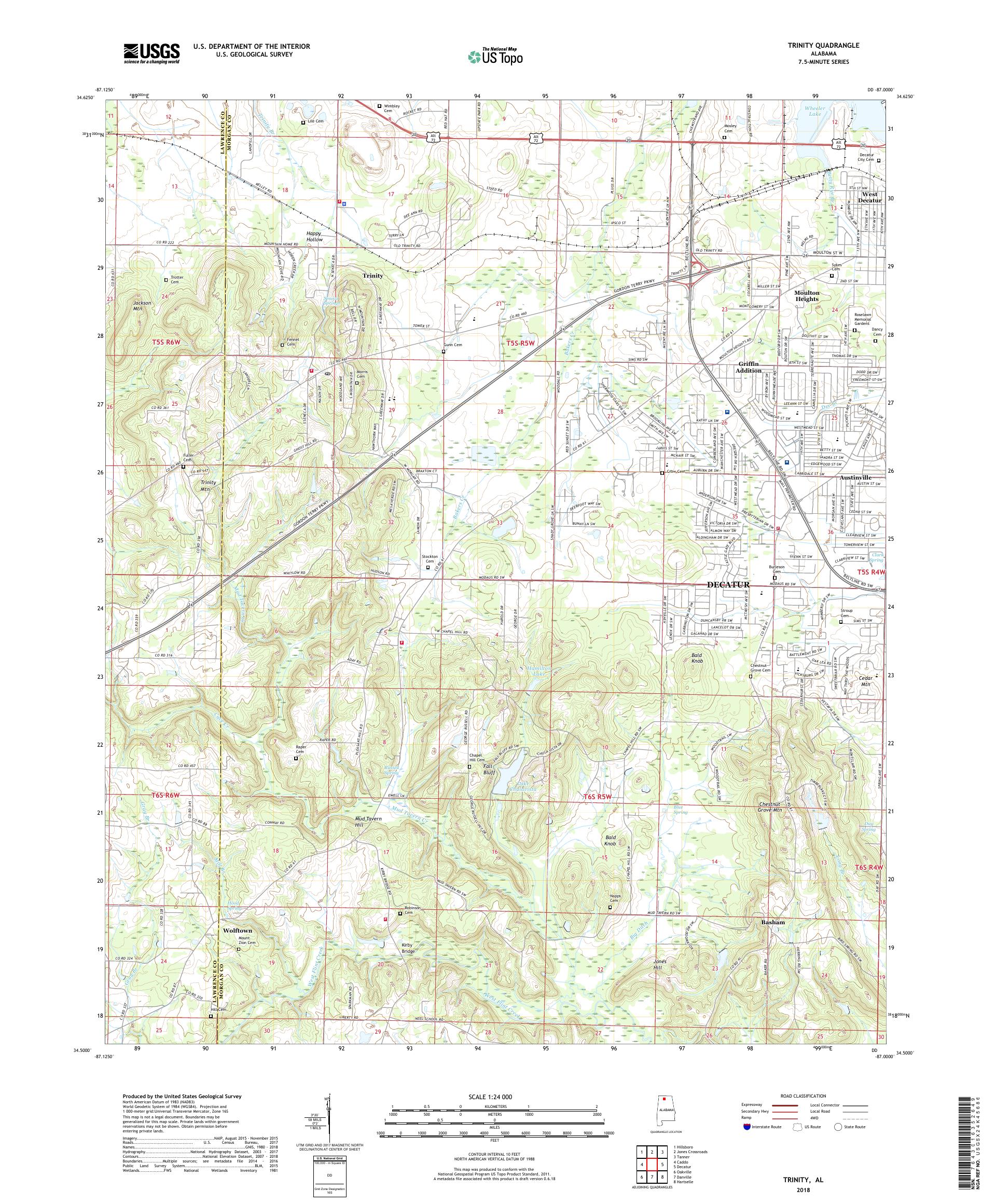 MyTopo Trinity, Alabama USGS Quad Topo Map