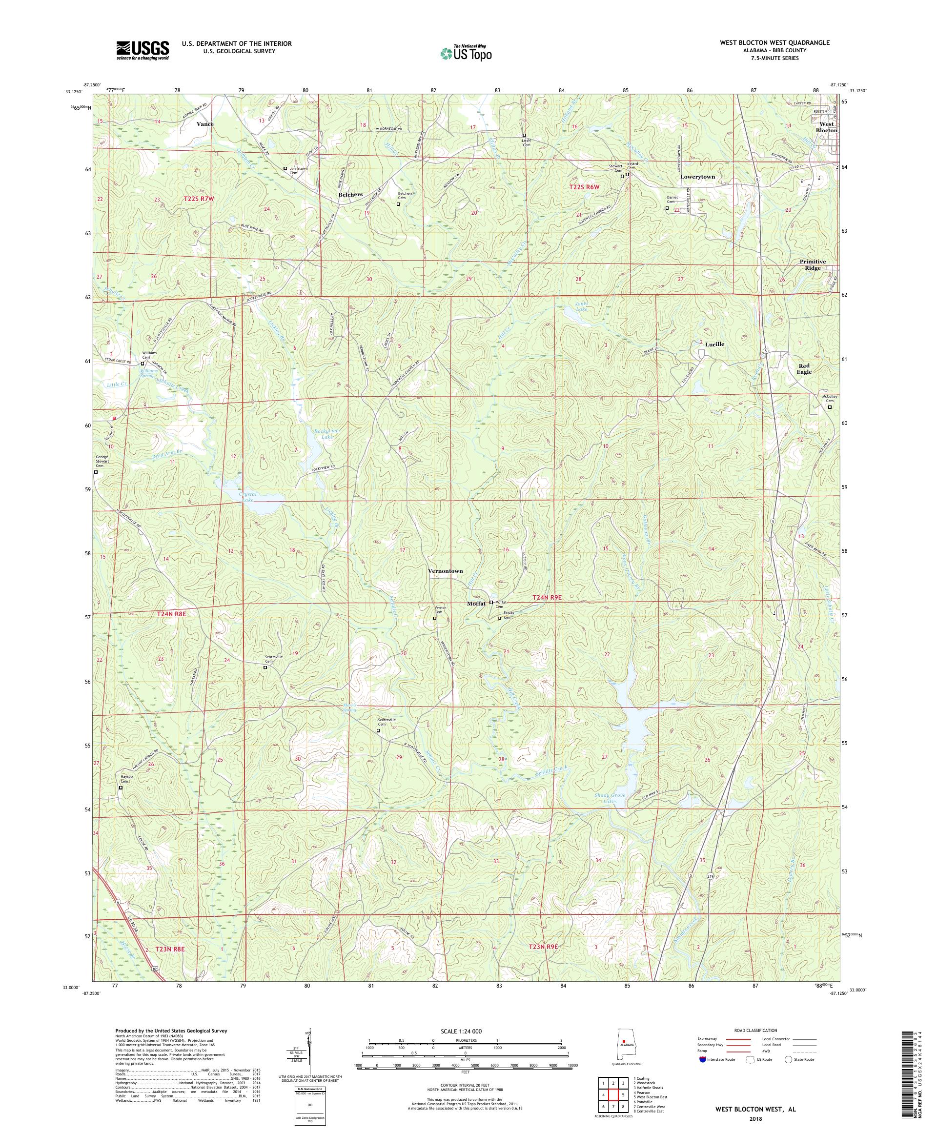MyTopo West Blocton West, Alabama USGS Quad Topo Map