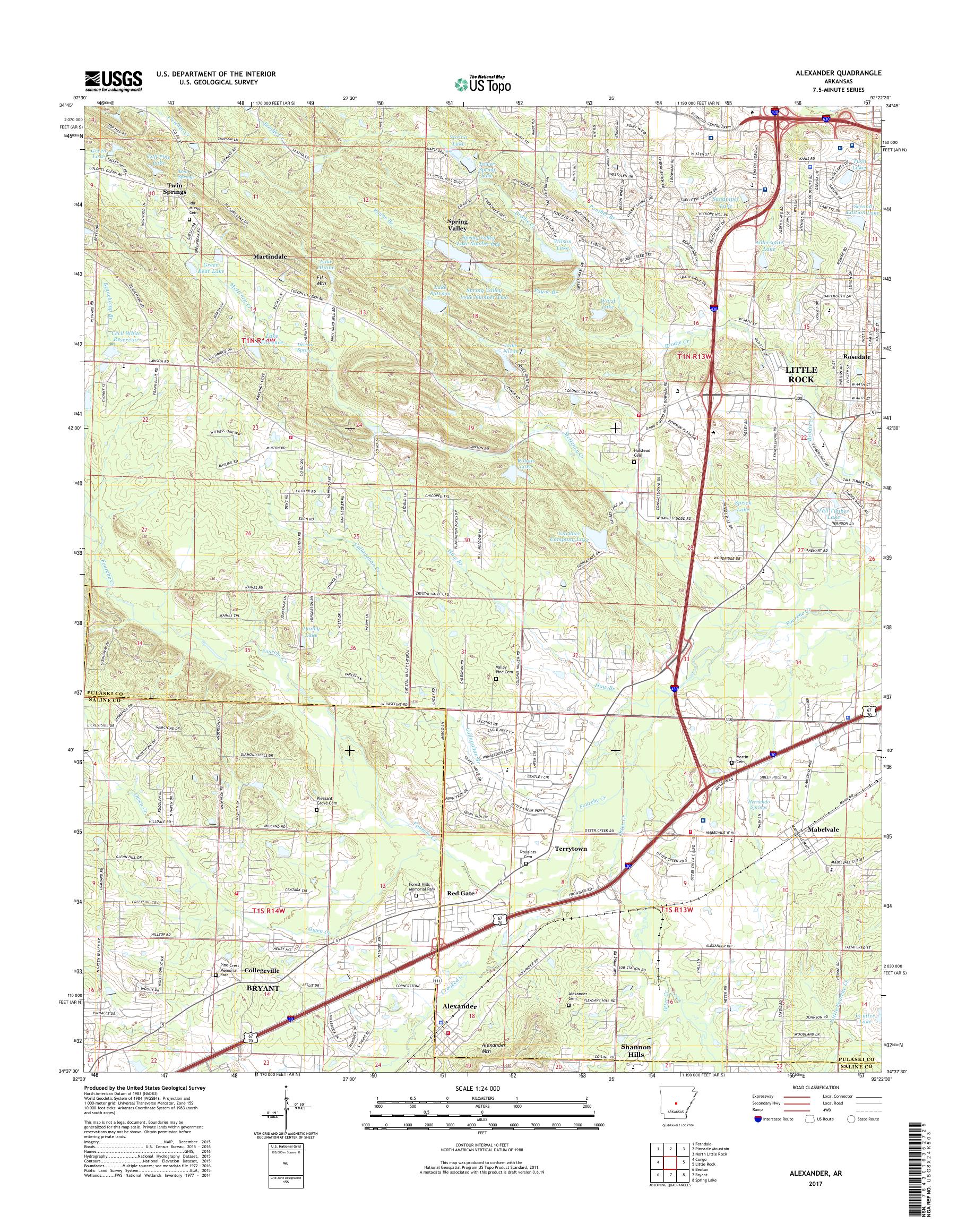 MyTopo Alexander, Arkansas USGS Quad Topo Map