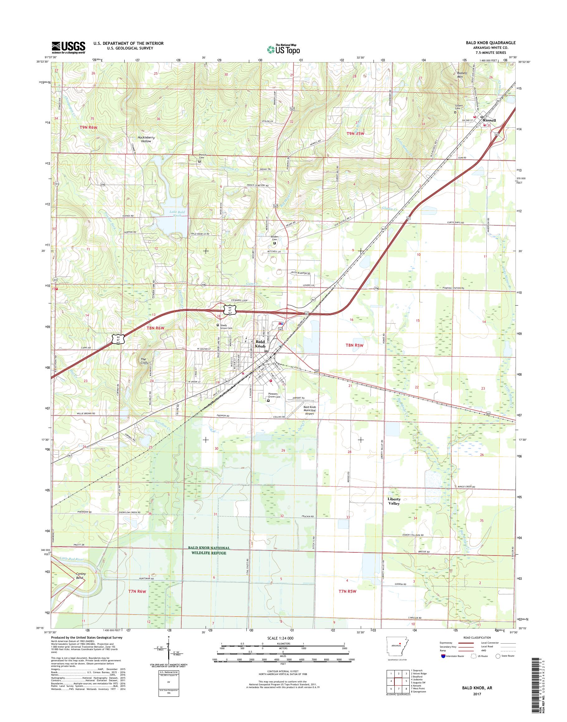 MyTopo Bald Knob, Arkansas USGS Quad Topo Map