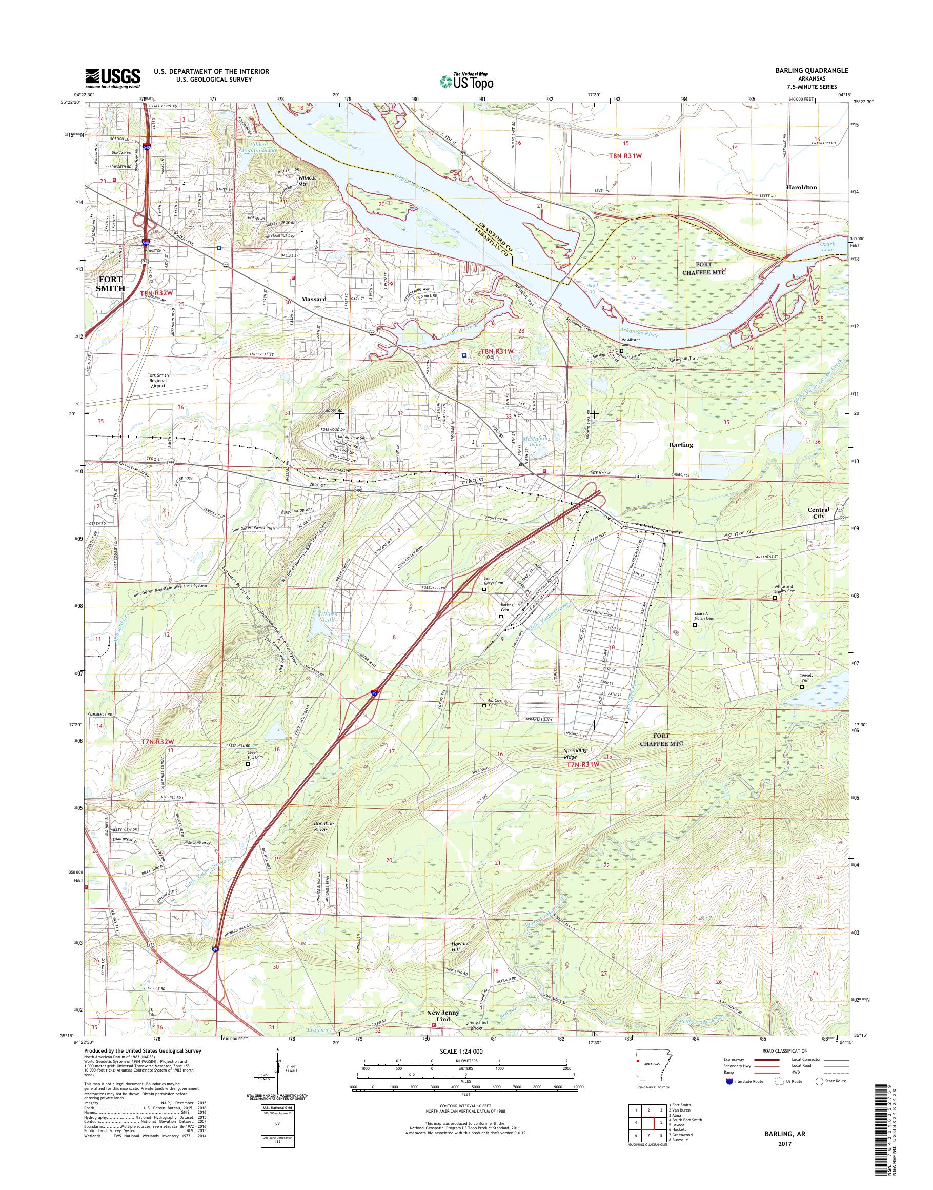 MyTopo Barling, Arkansas USGS Quad Topo Map