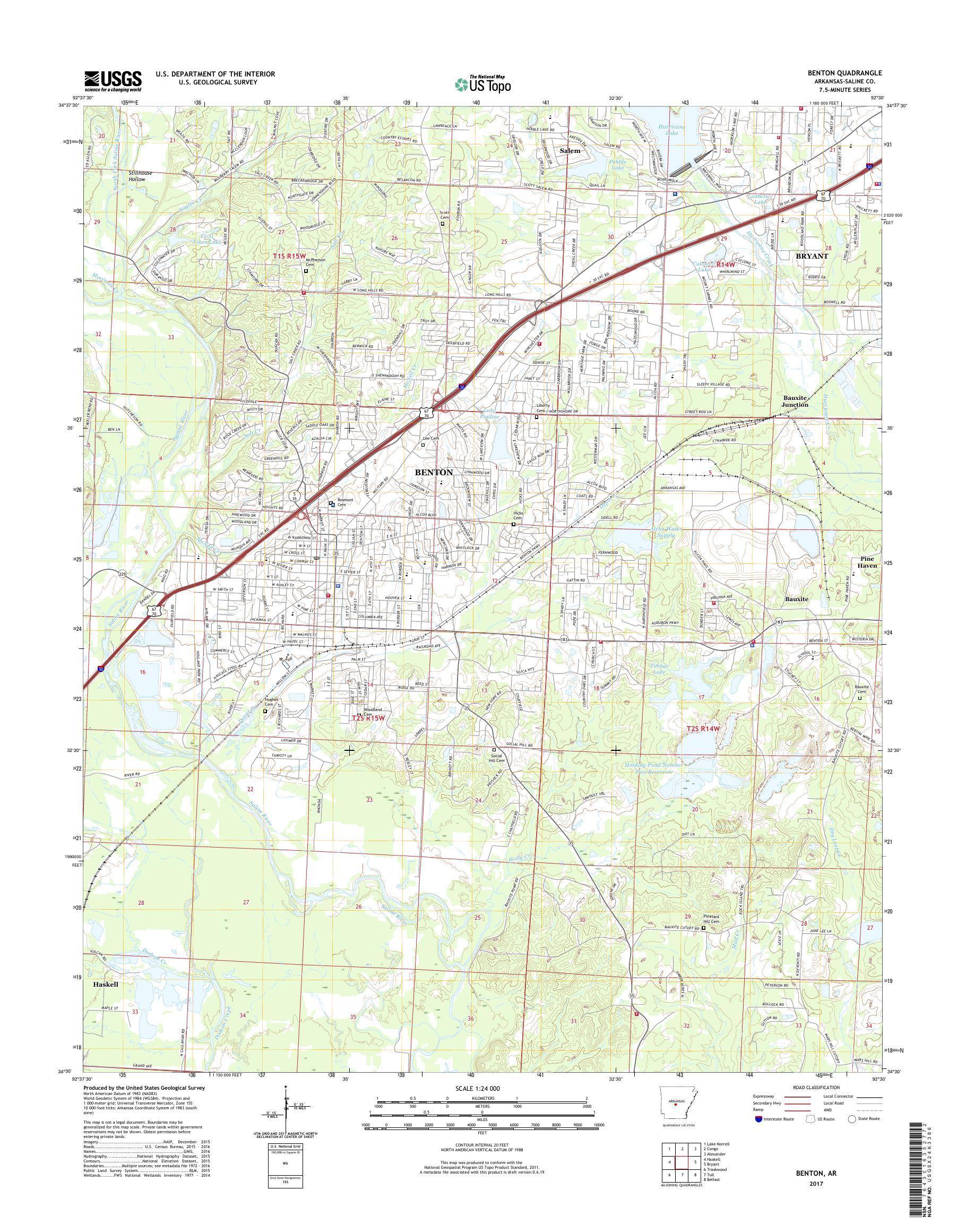 MyTopo Benton, Arkansas USGS Quad Topo Map