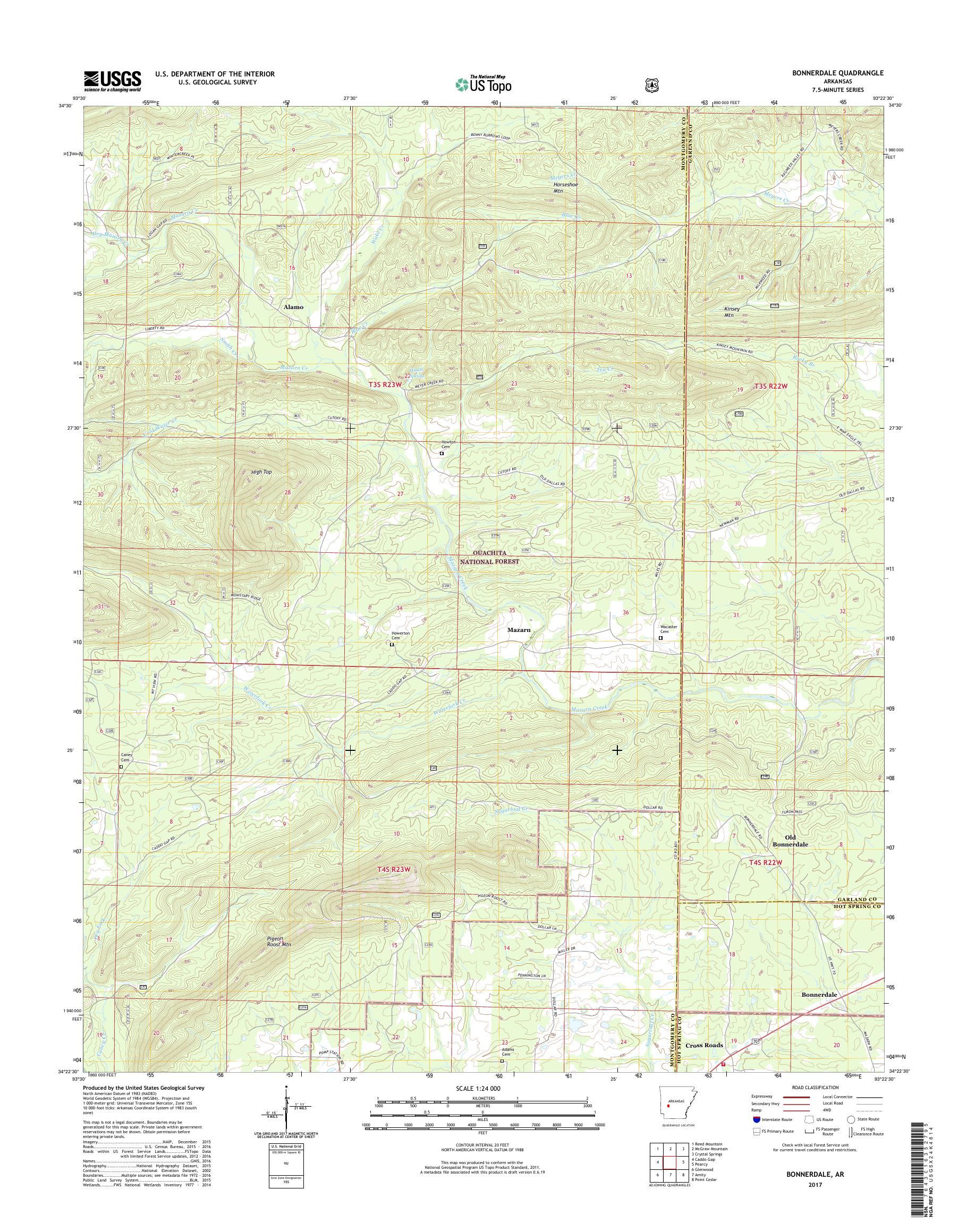 MyTopo Bonnerdale, Arkansas USGS Quad Topo Map