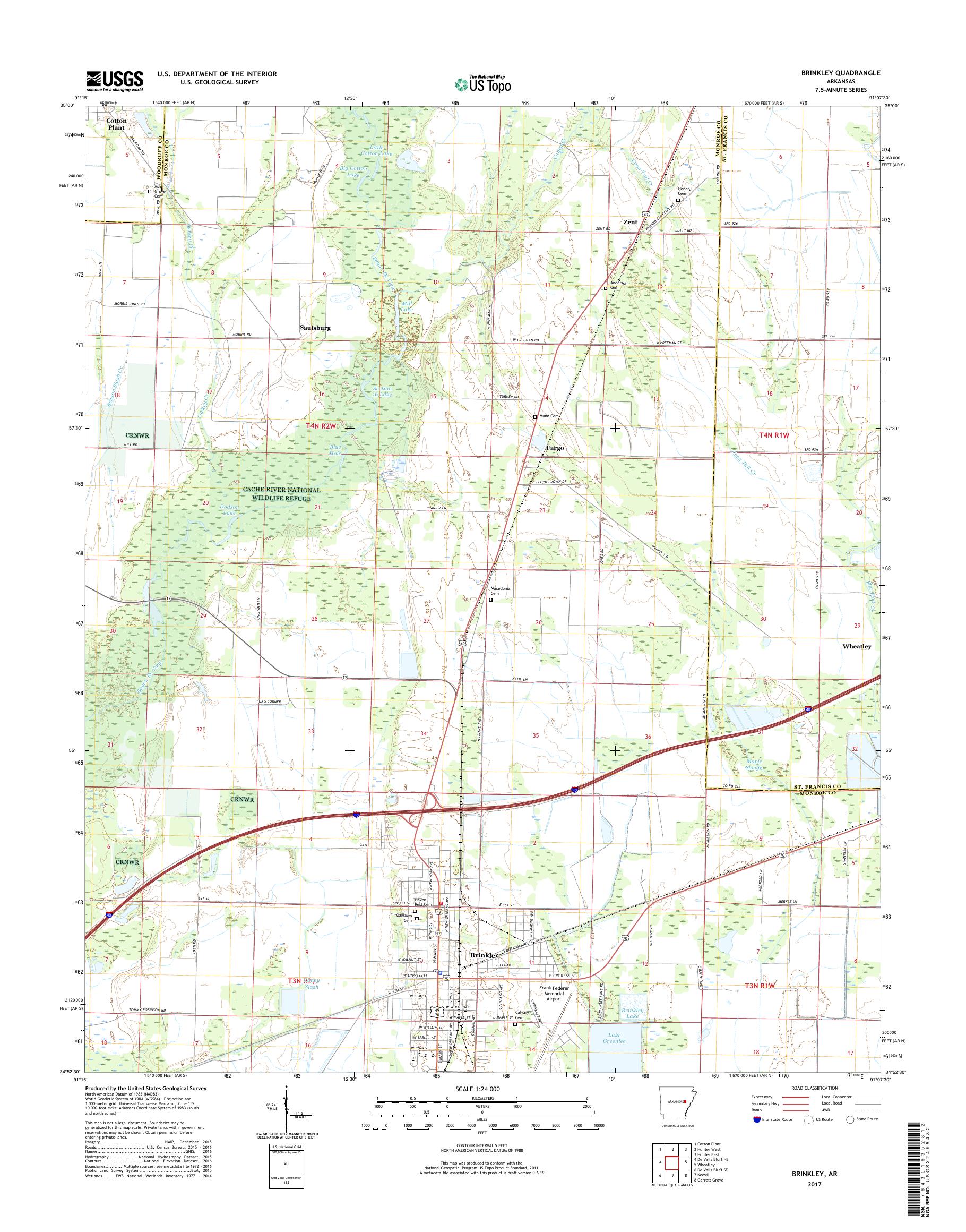 MyTopo Brinkley, Arkansas USGS Quad Topo Map