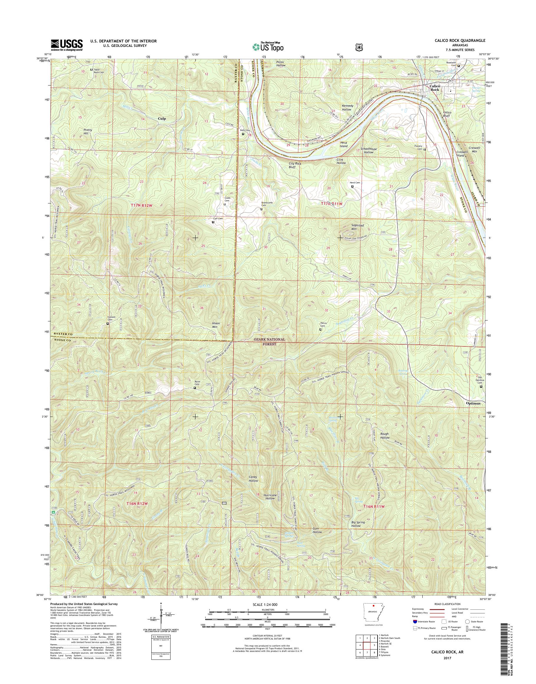 MyTopo Calico Rock, Arkansas USGS Quad Topo Map