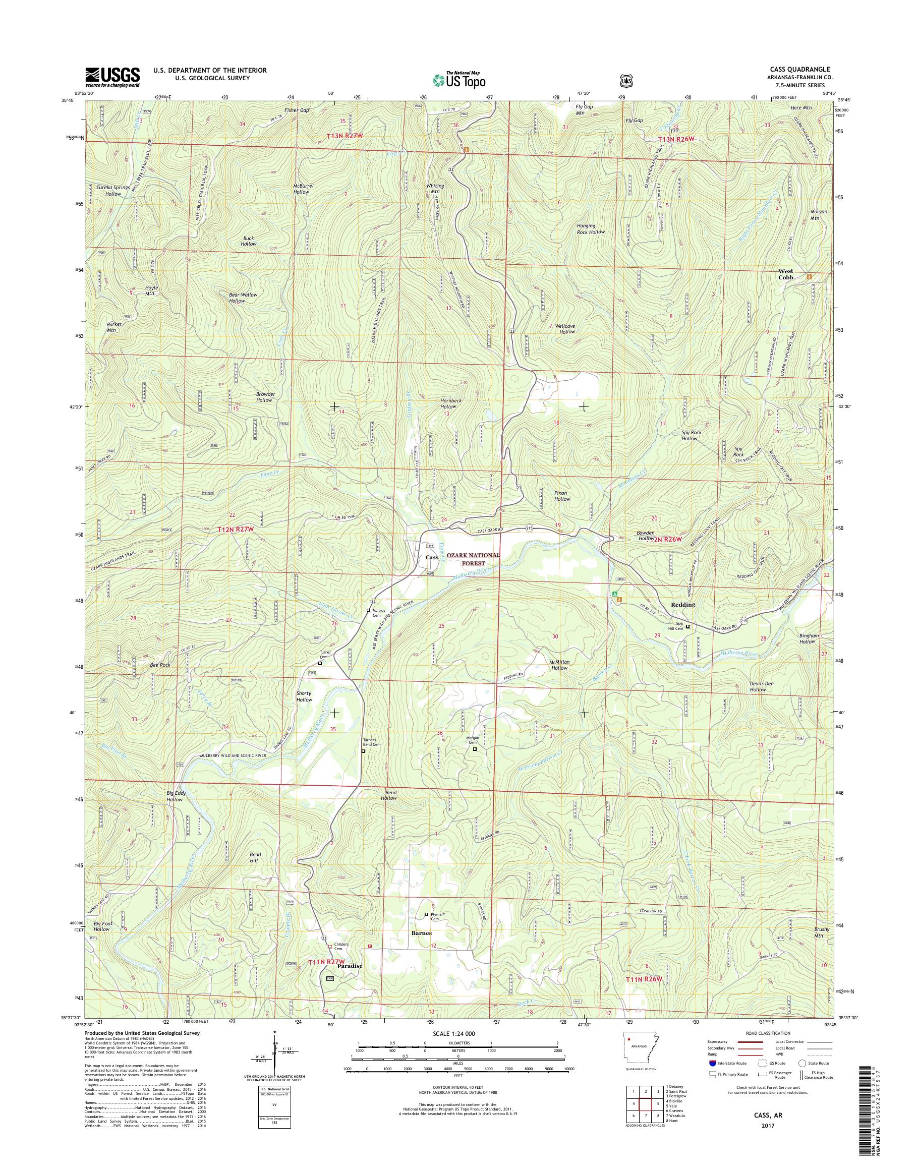 MyTopo Cass, Arkansas USGS Quad Topo Map