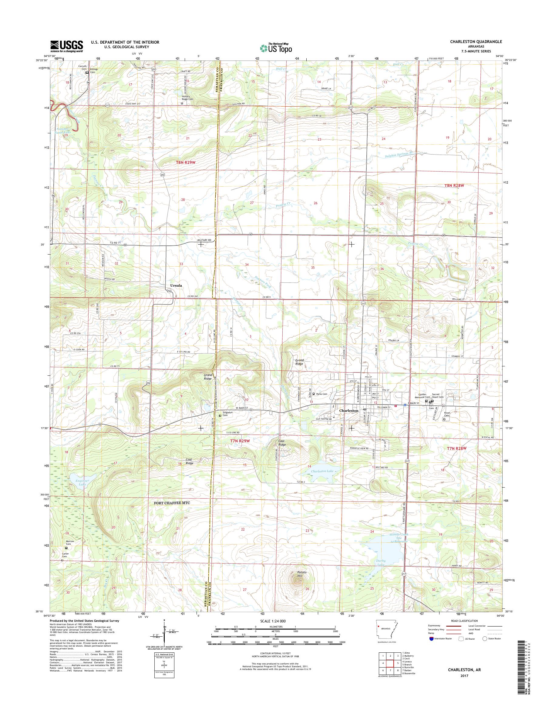 MyTopo Charleston, Arkansas USGS Quad Topo Map