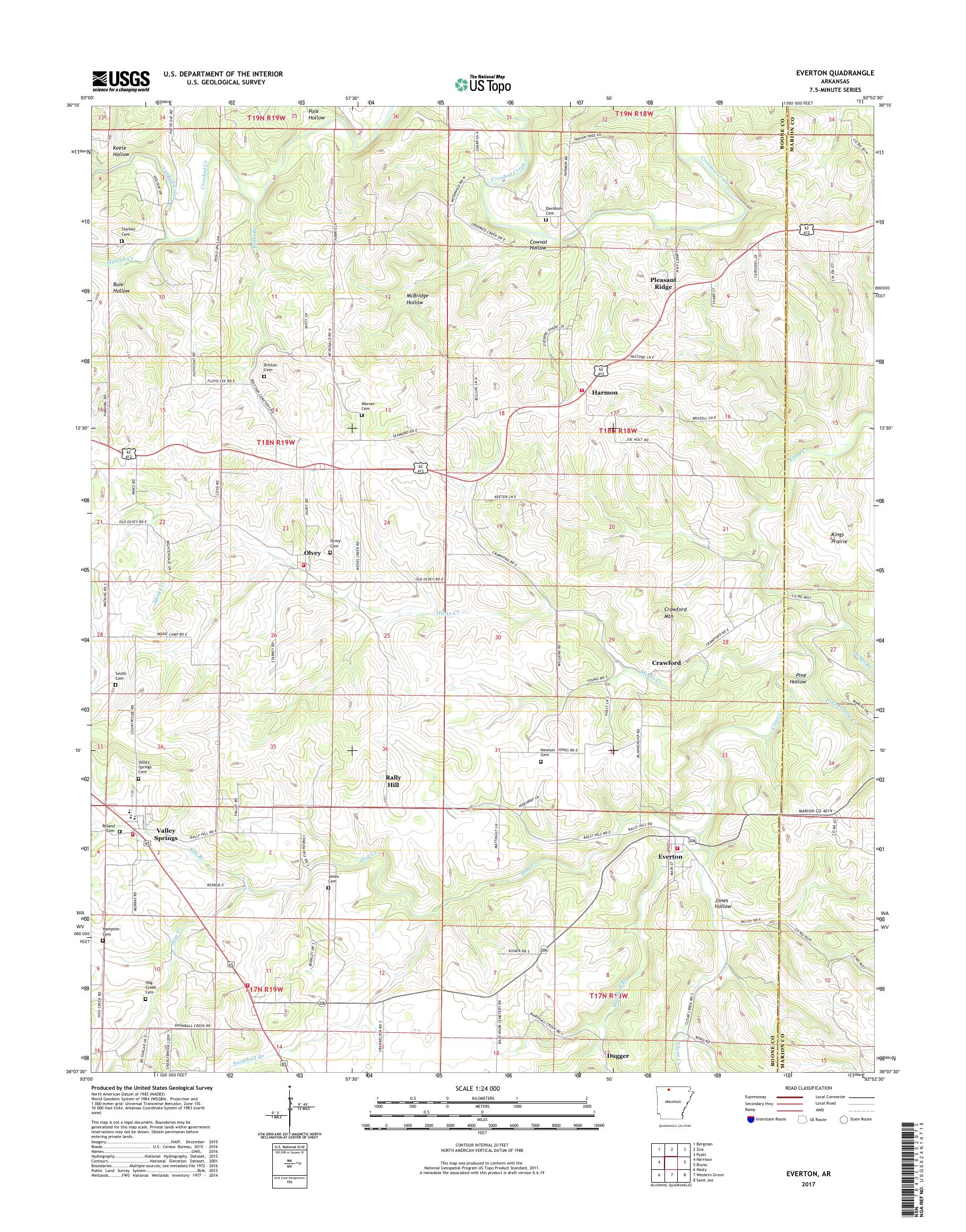 MyTopo Everton, Arkansas USGS Quad Topo Map