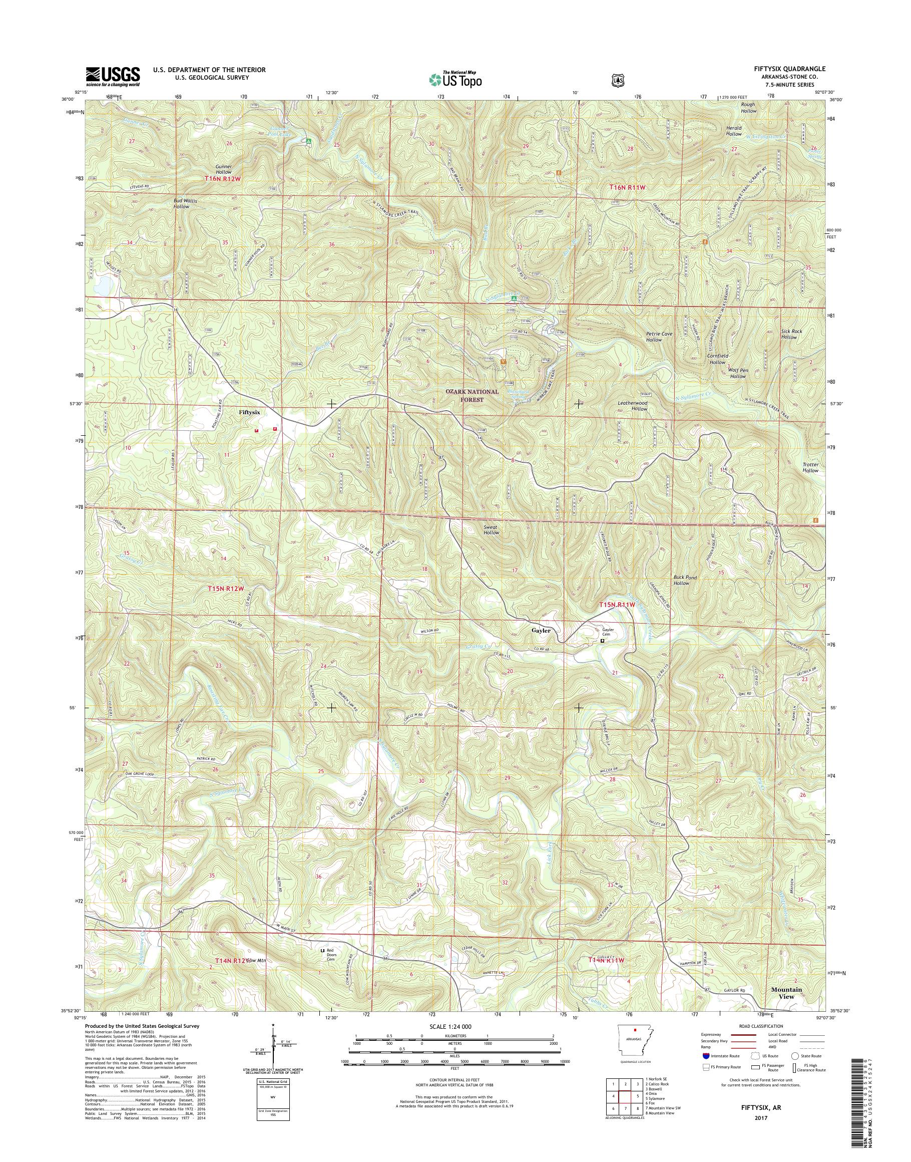 MyTopo Fiftysix, Arkansas USGS Quad Topo Map