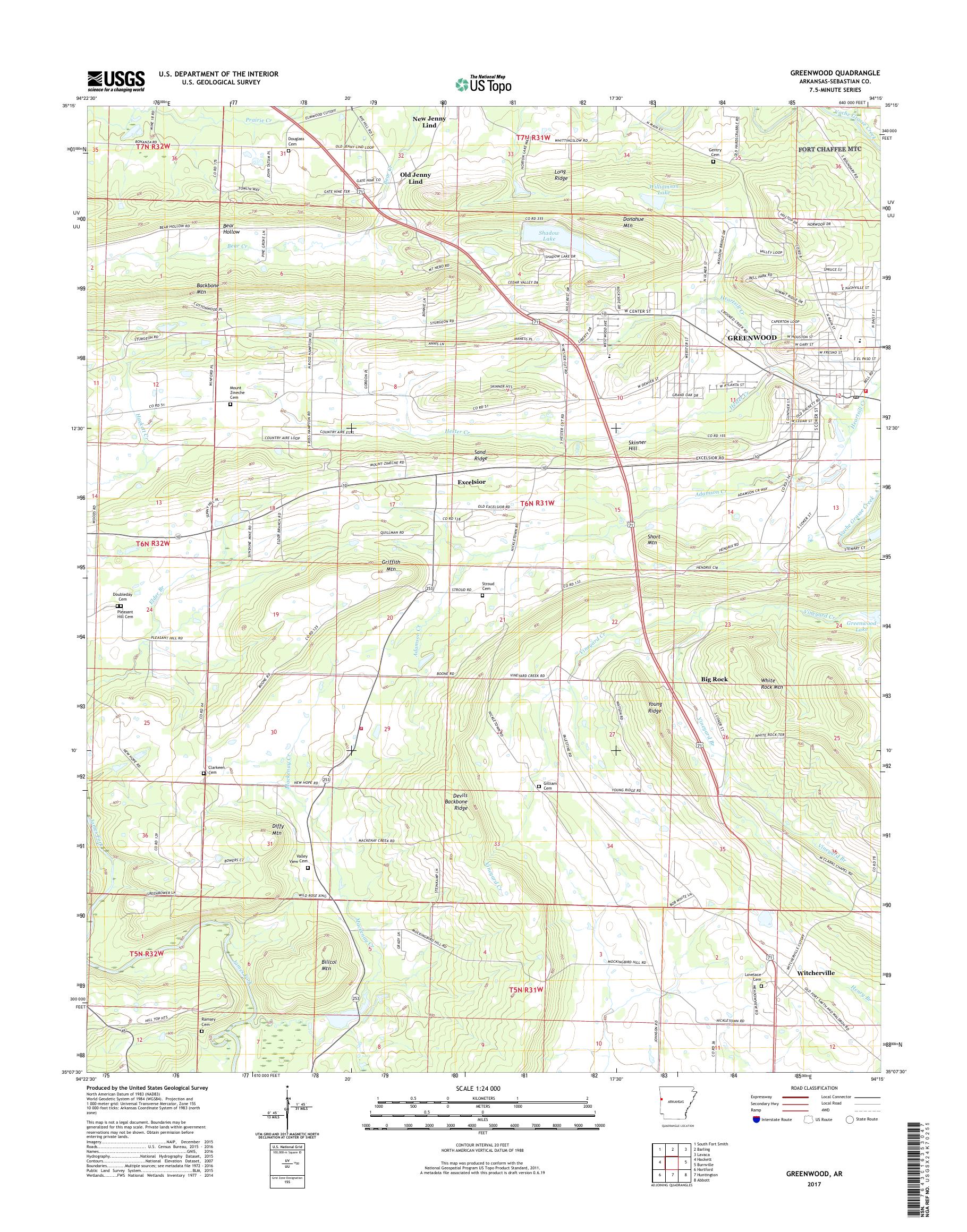 MyTopo Greenwood, Arkansas USGS Quad Topo Map